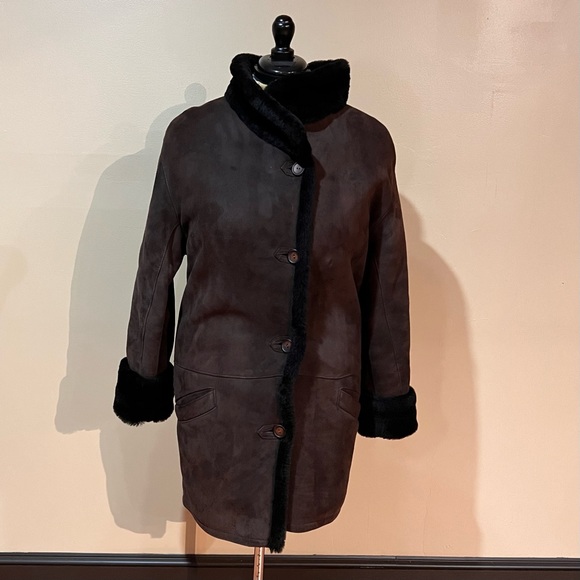 Dominic Bellissimo Jackets & Blazers - Dominic Bellissimo Brown Lambskin Shearling Women Coat. Sz XS